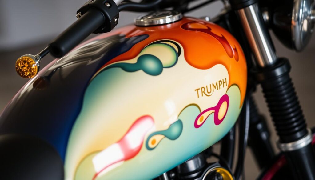 Pintura artesanal da Triumph Bonneville Bobber TFC