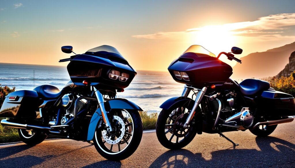 Road Glide e Street Glide na linha Touring Harley