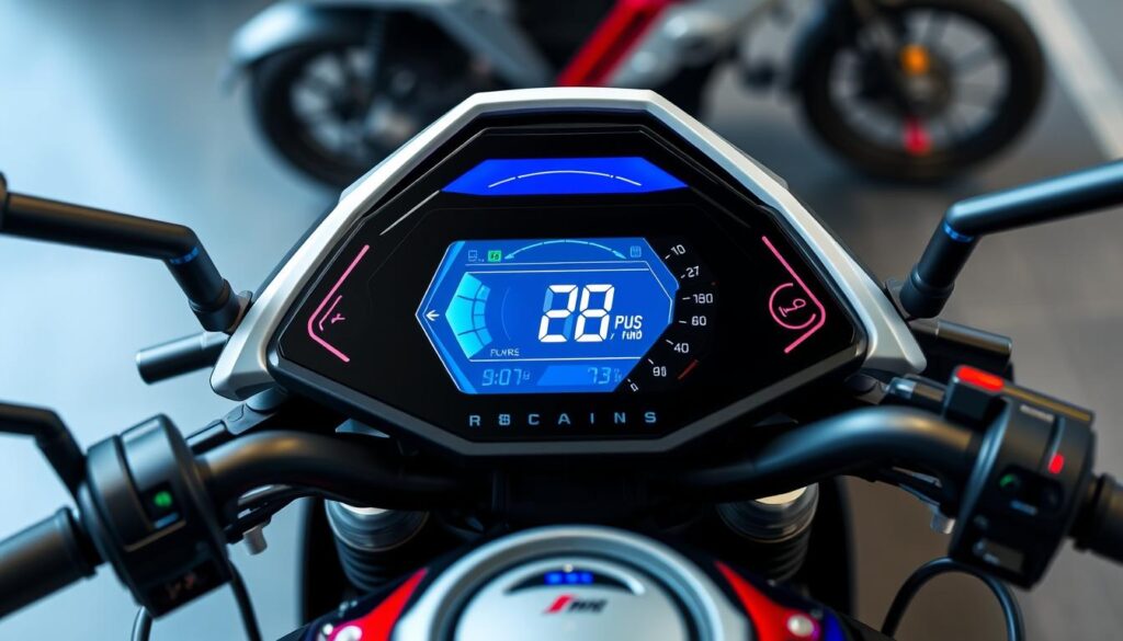 painel LCD da Yamaha Fluo 125 Hybrid 2026