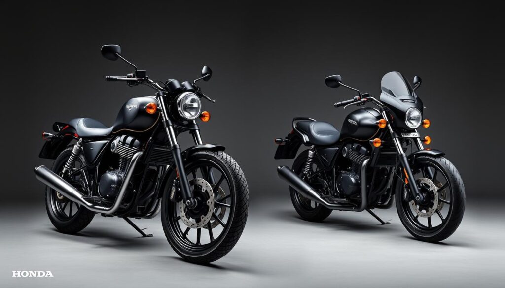 comparativo design desempenho Honda Rebel