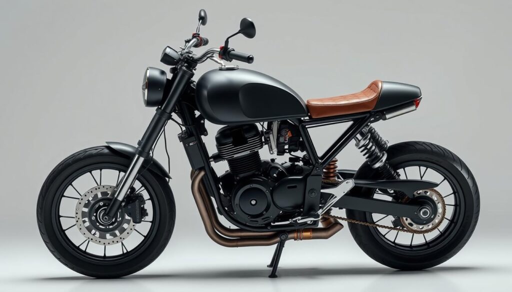 design café racer com detalhes modernos